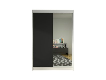Šatní skříň LINO I šířka 120 cm - bílá/černá