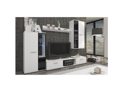 Obývací stěna OSKAR bílá (LED Osvětlění Bez LED osvětlení)