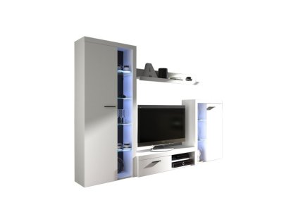 Obývací stěna OLIMP bílá (LED Osvětlění Varianta LED osvětlení)