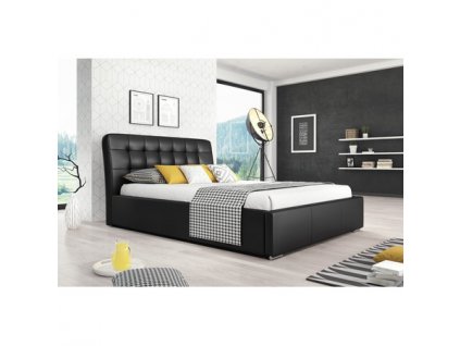 Čalouněná postel MALAGA černá rozměr 160x200 cm