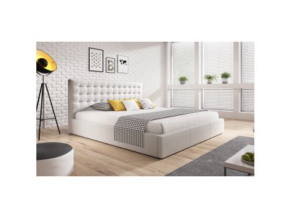 Čalouněná postel VERO rozměr 160x200 cm - Eko-kůže (Barevná varianta Bílá)