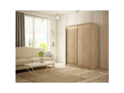 Kvalitní Šatní Skříň Bergo 200 cm (Barevná varianta skříně Dub Sonoma)