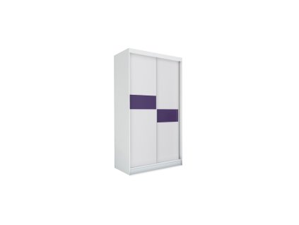 Kvalitní Šatní Skříň Livia 150 cm (Barevná varianta Bílá/fialová)