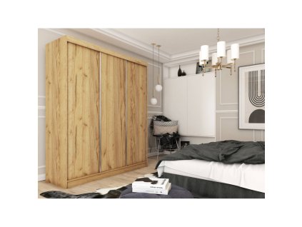 Kvalitní Šatní Skříň bez zrcadla 180 cm (Barevná varianta Dub artisan)