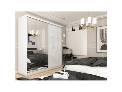 Kvalitní Šatní Skříň Viviana 200 cm (Barevná varianta Bílá)