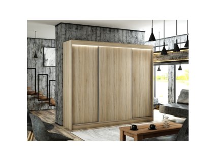 Kvalitní Šatní Skříň Bergo 250 cm (Barevná varianta skříně Dub craft)