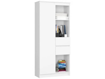 regal biurowy r 80cm clp r15 bialy