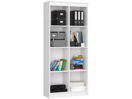 regal biurowy r 80cm clp 8 polek bialy