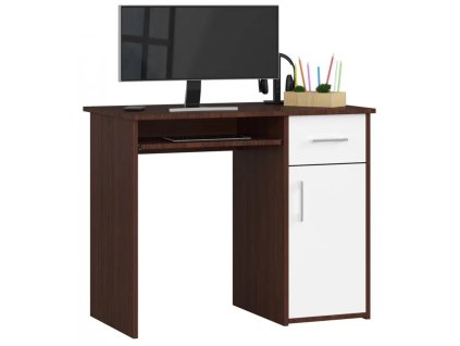 biurko komputerowe pin wenge biale wolnostojace