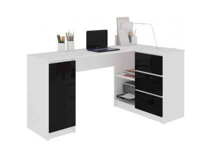 biurko narozne b20 clp prawe 155cm czarny polysk