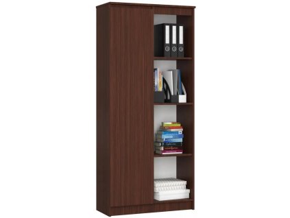 regal biurowy r 80cm clp 1 drzwi 4 polki wenge