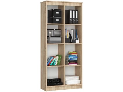 regal biurowy r 80cm clp 8 polek dab sonoma