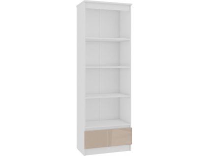 regal r 60cm clp 1 szuflada 4 polki bialy cappuccino polysk