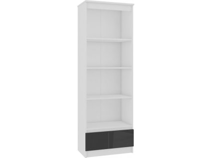 regal r 60cm clp 1 szuflada 4 polki bialy grafit polysk
