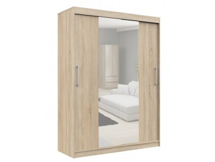 szafa przesuwna 150cm clp z lustrem dab sonoma