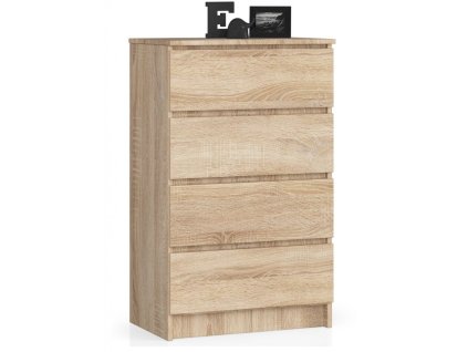 komoda k60 4 szuflady dab sonoma