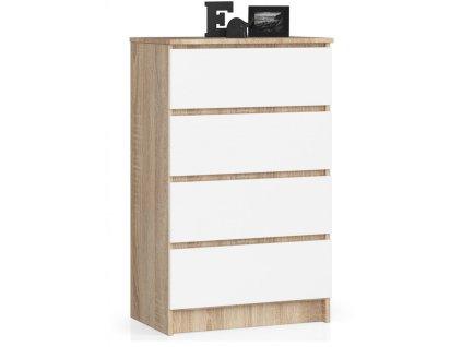 komoda k60 4 szufldy sonoma biala