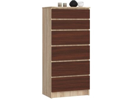 komoda k 60cm 6 szuflad sonoma wenge