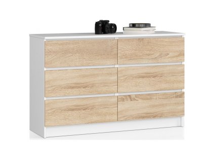 komoda k120 6sz biala sonoma