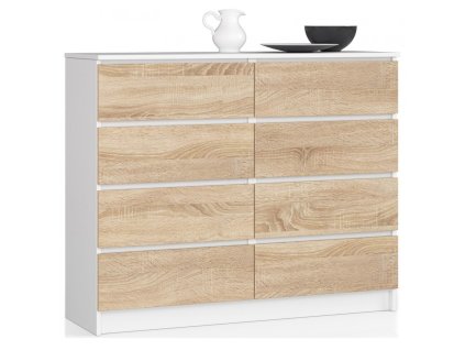komoda k 120cm 8sz biala sonoma