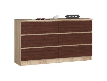 komoda k140 6 szuflad sonoma wenge