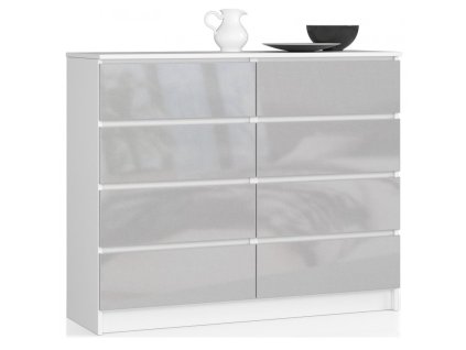 komoda k120 8 szuflad akryl metalik wysoki polysk