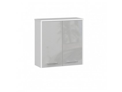 Koupelnová závěsná skříňka FIN W60 2D-metalic/bílá