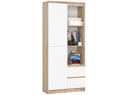regal biurowy r 80cm clp r11 dab sonoma bialy 20250217 143920