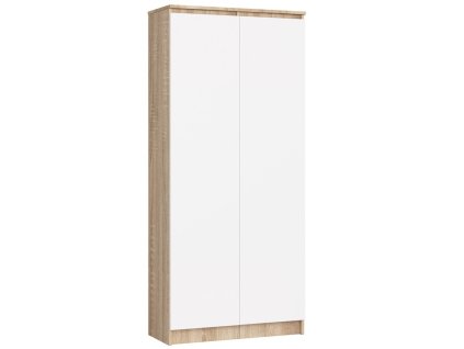 regal biurowy szafa r 80cm clp 2 drzwi 8 polek sonoma bialy