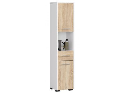 slupek regal lazienkowy fin 2d 1sz 1w bialy sonoma 1