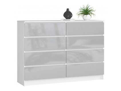 komoda k140 8 szuflad akryl metalik wysoki polysk