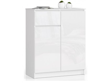 komoda k80 2 drzwi 1 szuflada biala bialy polysk