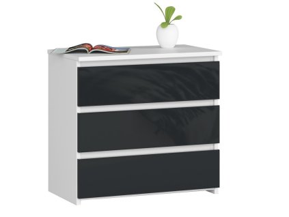 Komoda CL3 - bílá/grafit lesk