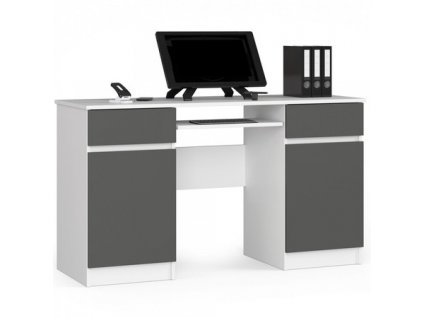 Počítačový stůl A5 - bílá/grafit