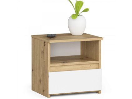 Noční stolek CL1 - dub artisan/bílá