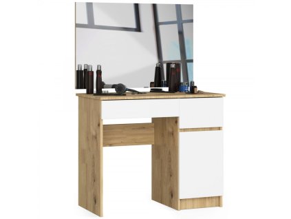 Toaletní stolek P-2/SL 900x600 pravá - dub sonoma/bílá
