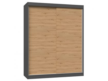 Šatní skříň Iga 160/B - antracit/dub artisan