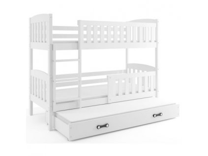 Dětská patrová postel KUBUS s výsuvnou postelí 80x190 cm - bílá