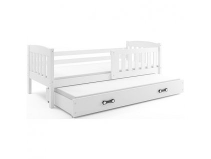 Dětská postel KUBUS s výsuvnou postelí 90x200 cm - bílá