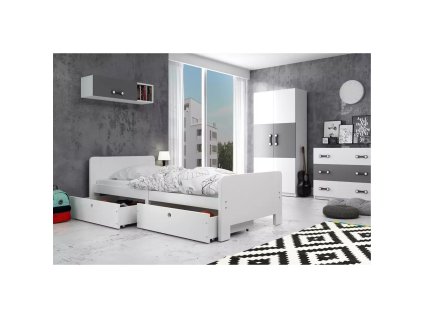 Dětská postel AREK 80x200 cm - bílá (Barevná varianta úložného prostoru Bílá)