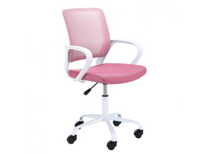 Otočná židle FD-6, bílá/růžová