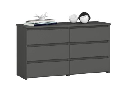 komoda cl 100 cm 6 szuflad grafit szary