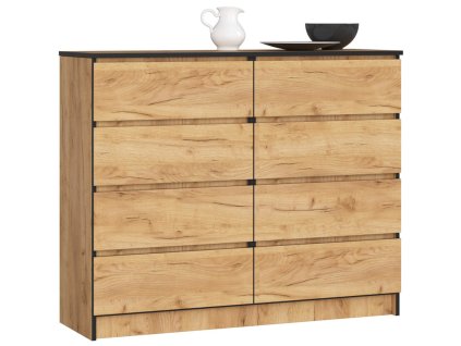 komoda do salonu k 120 cm 8 szuflad dab craft