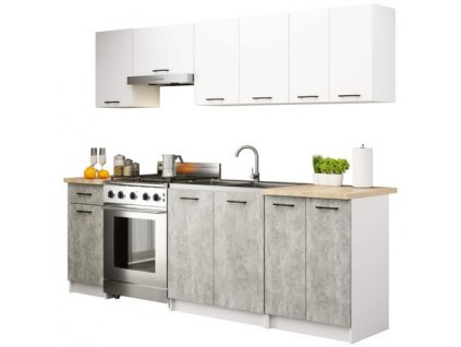 Kuchyňský set OLIVIA 2,4M - bílá/beton