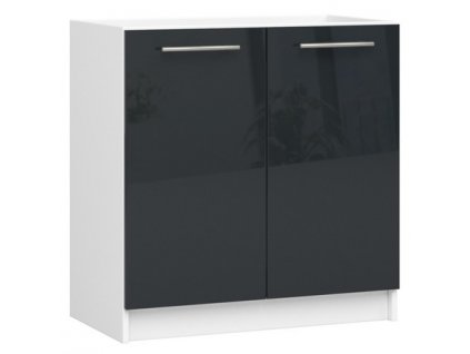 Kuchyňská skříňka OLIVIA S80 - bílá/grafit lesk