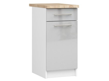 szafka kuchenna oliwia s 40cm 1d 1s biala metalik polysk