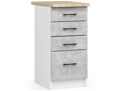 szafka kuchenna oliwia s 40cm 4s biala beton
