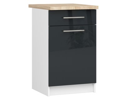 szafka kuchenna oliwia s 50cm 1d 1s biala grafit polysk