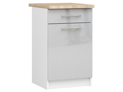 szafka kuchenna oliwia s 50cm 1d 1s biala metalik polysk