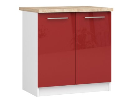 szafka kuchenna oliwia s 80cm 2d biala czerwony polysk